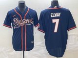 Nike Denver Broncos #7 John Elway blue NFL and majestic baseball jerseys-BD 01