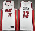 Nike Miami Heat #13 Bam Adebayo white nba basketball jerseys 6 patch-XD 01