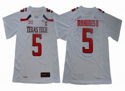 Texas Tech 5# Patrick Mahomes II white College Football Jersey