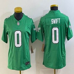 Women Philadelphia Eagles #0 D\'Andre Swift green Color Rush Limited Jersey-BD 03