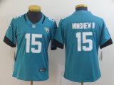 Women Jacksonville Jaguars #15 Gardner Minshew II green Color Rush Limited Jerseys