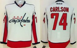 Reebok Washington Capitals 74# John Carlson white ice hockey Jersey