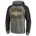 Men's Boston Bruins Fanatics Branded Ash Timeless Collection Antique Stack Big & Tall Tri-Blend Raglan Pullover Hoodie