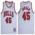 Chicago Bulls #45 Michael Jordan throwback white NBA Jersey