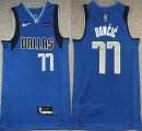 Nike Dallas Mavericks #77 Luca Doncic blue nba jerseys 75th-XD