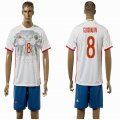 2015-2016 Russia national team GLUSHAKOV #8 white soccer jersey away