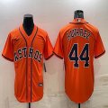 Nike Houston Astros #44 Yordan Alvarez orange baseball jerseys-BD