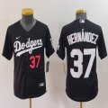 Youth Nike Los Angeles Dodgers #37 Enrique Hernandez black majestic baseball jerseys 01