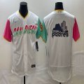 Nike San Diego Padres blank white red green Flexbase Authentic Collection Jersey big logo 01