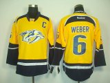 nashville predators #6 shea weber yellow nhl jerseys