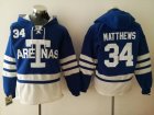 2017 Auston Matthews #34 Toronto Maple Leafs Blue ice hockey Hooded Sweatshirt