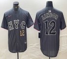 Nike New York Mets #12 Francisco Lindor gray majestic mlb jerseys majestic baseball jerseys 02