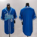 Detroit Lions blank blue baseball jerseys Joint name-BD 01