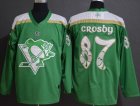 Pittsburgh Penguins #87 Sidney Crosby green NHL hockey jerseya