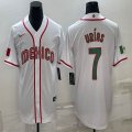 2023 World Cup Mexico #7 Julio Urias white majestic baseball jerseys