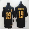 Custom Nike Pittsburgh Steelers #19 Smith-Schuster Black Color Rush Limited Jerseys Flocking Leopard-BD