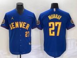 Jordan logo Denver Nuggets #27 Jamal Murray blue red nba Jerseys Joint name-BD