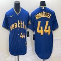 Nike Seattle Mariners #44 Julio Rodríguez blue majestic mlb jersey city version-BD 02