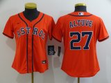 Women Houston Astros Jose Altuve 27# red majestic baseball jerseys