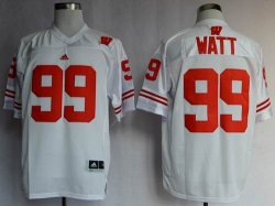 Wisconsin Badgers J.J Watt 99 College Football Jerseys-White