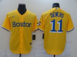 Nike Boston Red Sox #11 Rafael Devers Yellow majestic baseball jerseys-BD