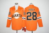 San Francisco Giants #28 Buster Posey Orange Long Sleeve Stitched Baseball Jersey