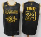 Los Angeles Lakers #24 Kobe Bryant black yellow throwback NBA basketball jersey-S8