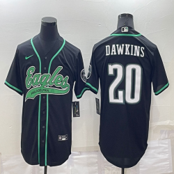 Nike Philadelphia Eagles #20 Brian Dawkins black baseball jerseys Joint name-BD