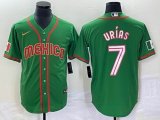 2023 World Cup Mexico #7 Julio Urias green red majestic baseball jerseys 87