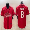 Nike San Francisco 49ers #8 Steve Young red baseball jerseys Joint name-BD