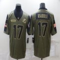 Nike Miami Dolphins #17 Jaylen Waddle green 2021 Salute to Service Limited Jersey