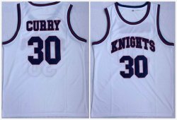 Knights #30 Stephen Curry High white School Basketball Jersey