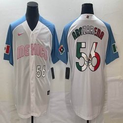 2023 World Cup Mexico #56 Randy Arozarena white skyblue majestic baseball jerseys 51