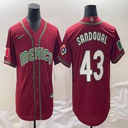 2023 World Cup Mexico #43 Patrick Sandoval red majestic baseball jerseys 10