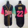 Nike San Diego Padres #22 Juan Soto black red green majestic baseball jerseys Joint name