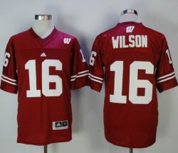 NCAA Wisconsin Badgers 16 Russell Wilson Red College football jersey