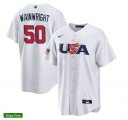 2023 World Cup #50 Wainwright white USA majestic baseball jerseys