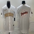 Nike San Diego Padres blank white majestic baseball jerseys big logo 01