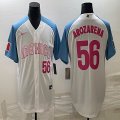 2023 World Cup Mexico #56 Randy Arozarena white skyblue majestic baseball jerseys 01