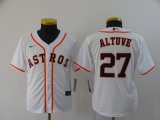 Youth Nike Houston Astros Jose Altuve 27# white majestic baseball jerseys