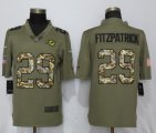 Nike Miami Dolphins 29 Fitzpatrick Olive Camo Carson 2017 Salute to Service Limited Jersey