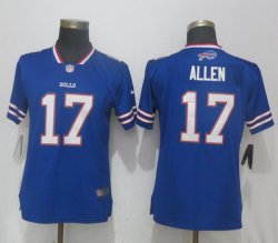 Women Nike Buffalo Bills #17 Josh Allen blue Color Rush Limited Jersey