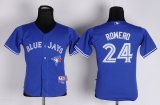 Toronto Blue Jays Ricky Romero #24 Blue MLB Women Jerseys