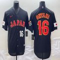 2023 World Cup Japan #16 Shohei Ohtani black majestic baseball jerseys 03