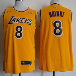 Nike Los Angeless Lakers 8 Kobe Bryant throwback yellow basketball Jersey-LC