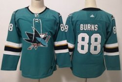 Youth Adidas San Jose Sharks #88 Brent Burns green Ice Hockey Jersey