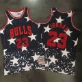 Chicago Bulls #23 Michael Jordan black star throwback nba jersey