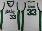 HC Michigan State Spartans Earvin Magic Johnson 33 white College Hardwood Legends Basketball Jersey