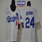 Women Nike Los Angeles Dodgers Kobe Bryant White majestic baseball Jersey 2020 Dodger World Series Champions 01