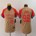 Youth Nike New York Yankees #99 Aaron Judge Cream 2024 MLB All-Star jersey 05